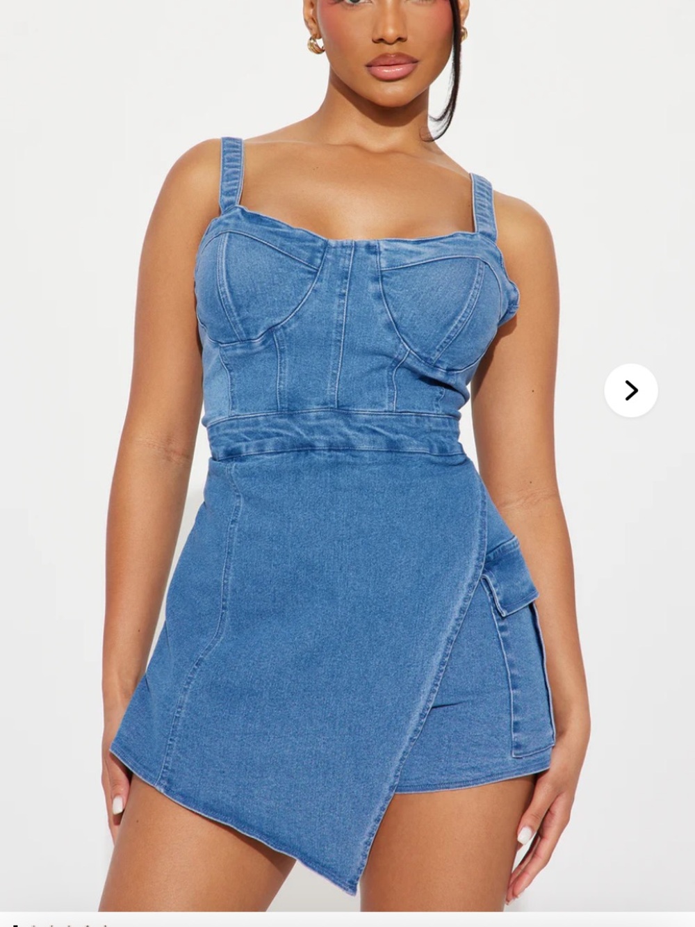 Blue Denim - Women Denim Skorts Romper